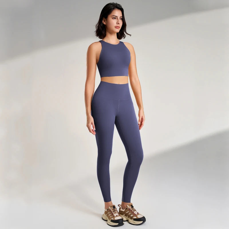 Legging Sem Costura + Top Alças Cruzadas