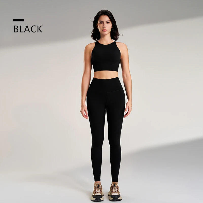 Legging Sem Costura + Top Alças Cruzadas