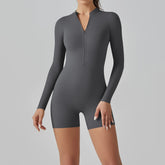 Macaquinho Zíper Frontal Manga Comprida