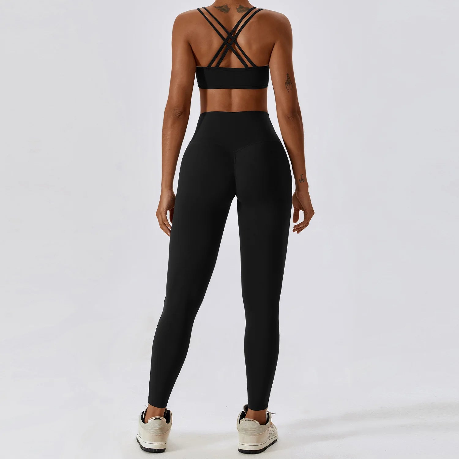 Legging Cintura Alta + Top Alças Cruzadas